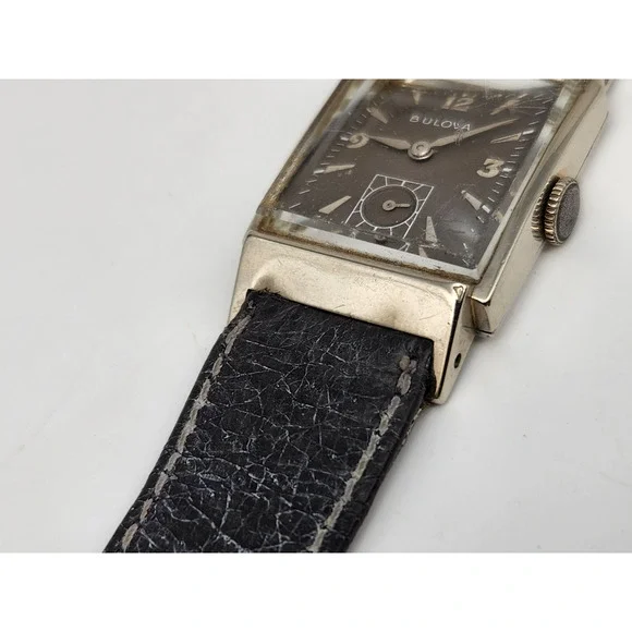 Rare MENS BULOVA Gray Dial Douglas 21 Jewels Watch 10K GF Sub-Second Dial